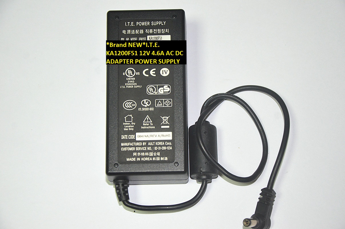 *Brand NEW*I.T.E. 12V 4.6A AC100-240V AC DC ADAPTER KA1200F51 POWER SUPPLY